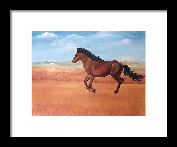 Horse Framed Print featuring the painting Free by Ellen Canfield