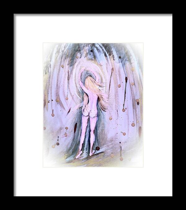 Abstract Form Framed Print featuring the painting Free Girl by Virginia Bond