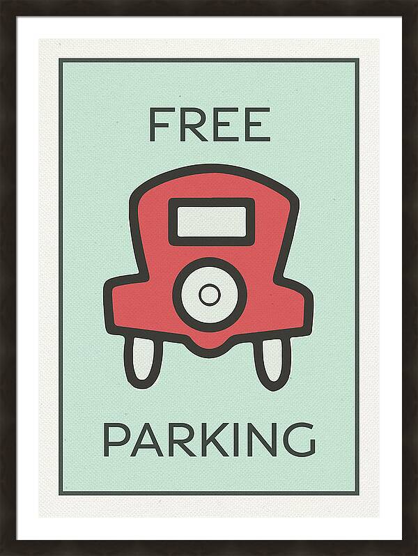 Free Parking Vintage Monopoly Board Game Theme Card by Design Turnpike
