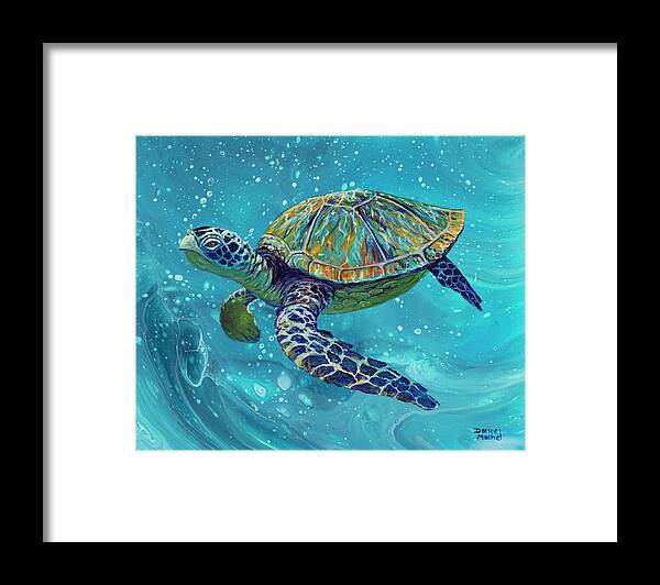 Sea Turtle Framed Print featuring the painting Free Spirit by Darice Machel McGuire