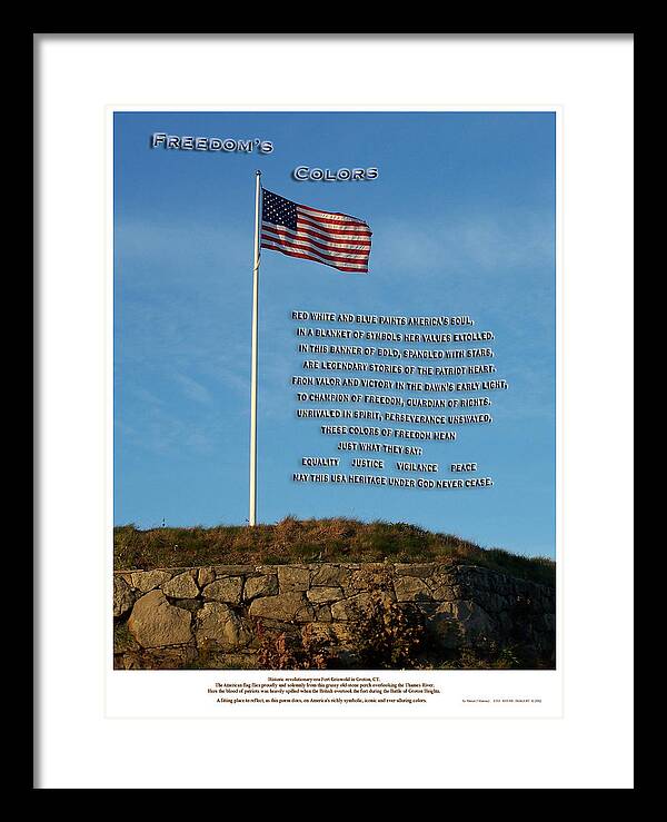 Poetry Framed Print featuring the mixed media Freedom's Colors by Patrick J Maloney