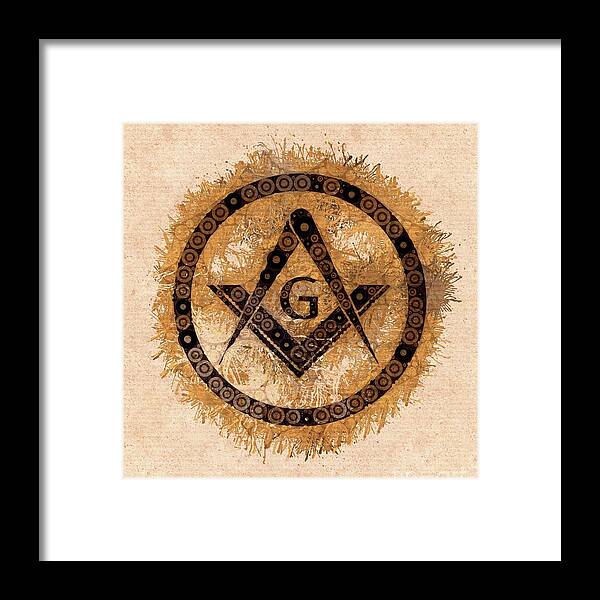 Freemason Framed Print featuring the painting Freemason, Mason, Masonic, Lodge, Symbol by Esoterica Art Agency