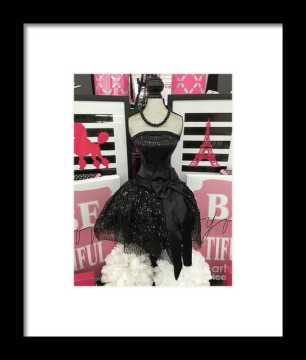 Paris Ballerina Tutu Framed Print featuring the photograph French Ballerina Black and Pink Ballet Tutu Costume - Paris Ballerina Ballet Decor - Parisian Ballet by Kathy Fornal
