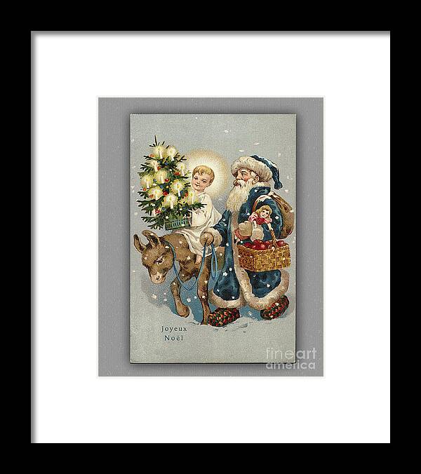 Photoshop Framed Print featuring the digital art French Vintage Christmas Card by Melissa Messick