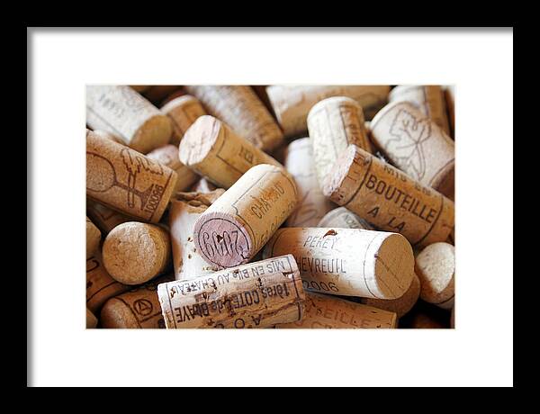 Wine Corks Framed Print featuring the photograph French Wine Corks by Georgia Fowler