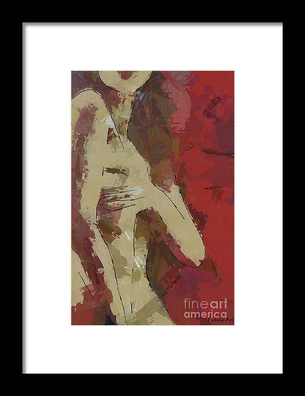 Nude Framed Print featuring the digital art Frenchwoman by Dragica Micki Fortuna