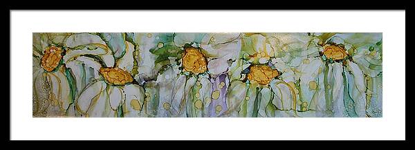 Flowers Framed Print featuring the painting Fresh as a Daisy by Ruth Kamenev