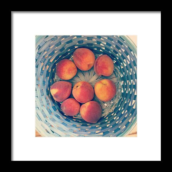 Farmersmarket Framed Print featuring the photograph Fresh Fredericksburg Peaches! by Sophia Perez