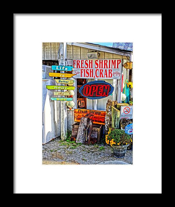 Calabash Framed Print featuring the photograph Fresh Shrimp by Don Margulis