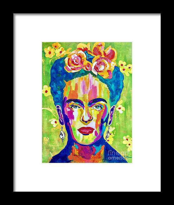 Frida Kahlo Framed Print featuring the painting FRIDA KAHLO Press by Kathleen Artist PRO