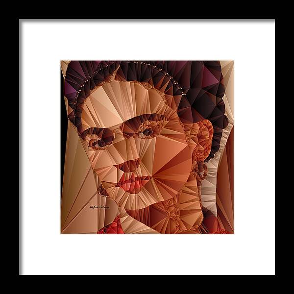 Rafael Salazar Framed Print featuring the digital art Frida Kahlo by Rafael Salazar
