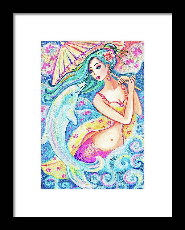 Girl And Sea Framed Print featuring the painting Friends of the East Sea by Eva Campbell