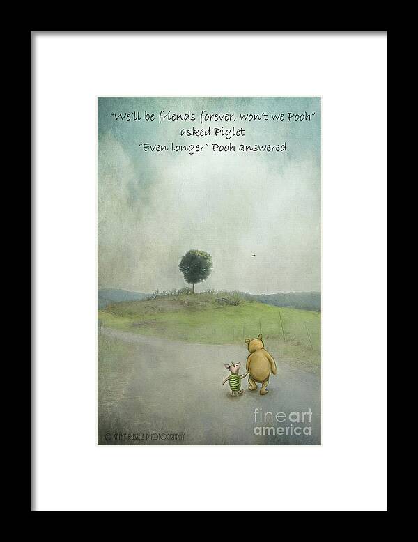 Winnie The Pooh Framed Print featuring the photograph Friendship by Kathy Russell