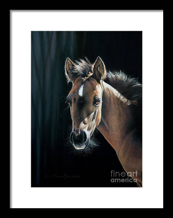 Aqha Framed Print featuring the pastel Frilly's Still Frilly by Joni Beinborn