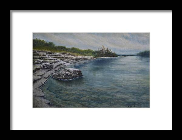 Frio River Framed Print featuring the painting Frio River Right Bank by Karen Butcher