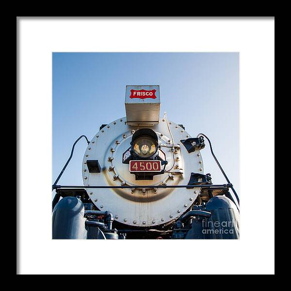 Train Framed Print featuring the photograph Frisco Meteor on Route 66 in Tulsa Oklahoma by T Lowry Wilson