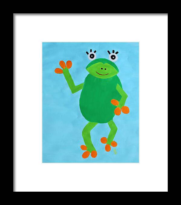 Frog Framed Print featuring the painting Froggie by Deborah Boyd