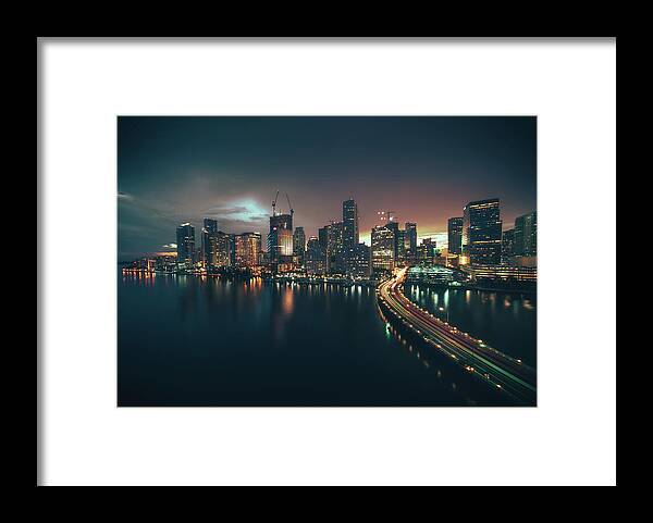 North America Framed Print featuring the photograph from Brickell Key by Nisah Cheatham