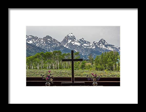 Grand Tetons Framed Print featuring the photograph From The Chapel of the Transfiguration in the The Grand Tetons by Willie Harper