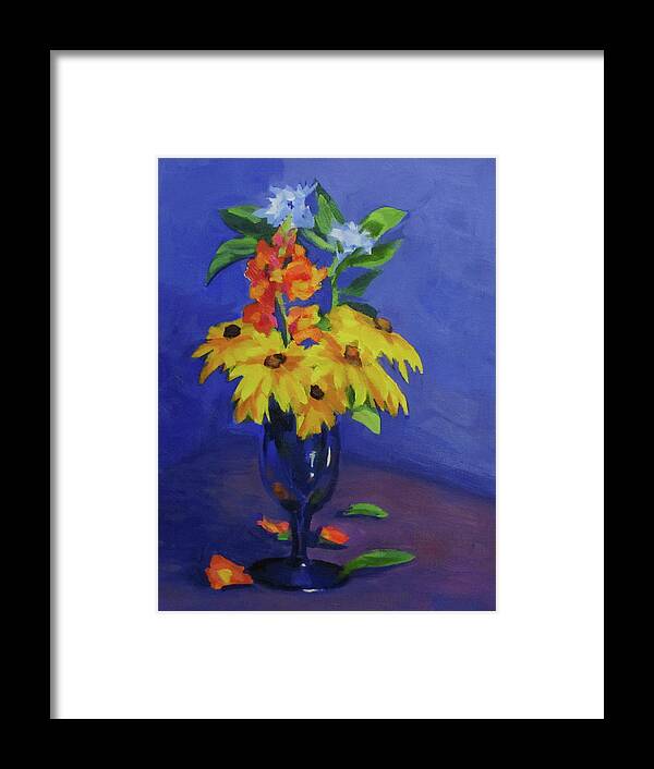 Flowers Framed Print featuring the painting From the Garden by Karen Ilari