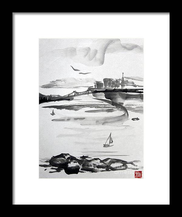 San Francisco Framed Print featuring the painting From the Marina by Fumiyo Yoshikawa