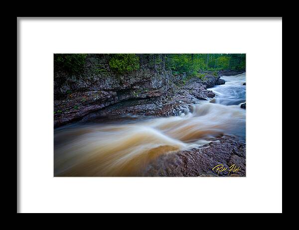 Flowing Framed Print featuring the photograph From the Top of Temperence River Gorge by Rikk Flohr