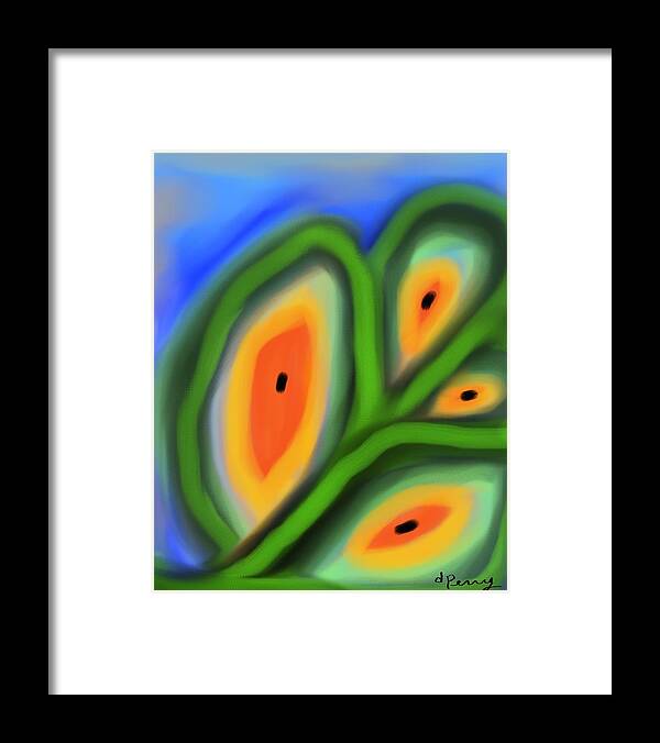 Abstract Leaves Print Framed Print featuring the painting Frond by D Perry