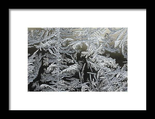 Frost Framed Print featuring the photograph Frost Patterns On A Window by Tamara Becker