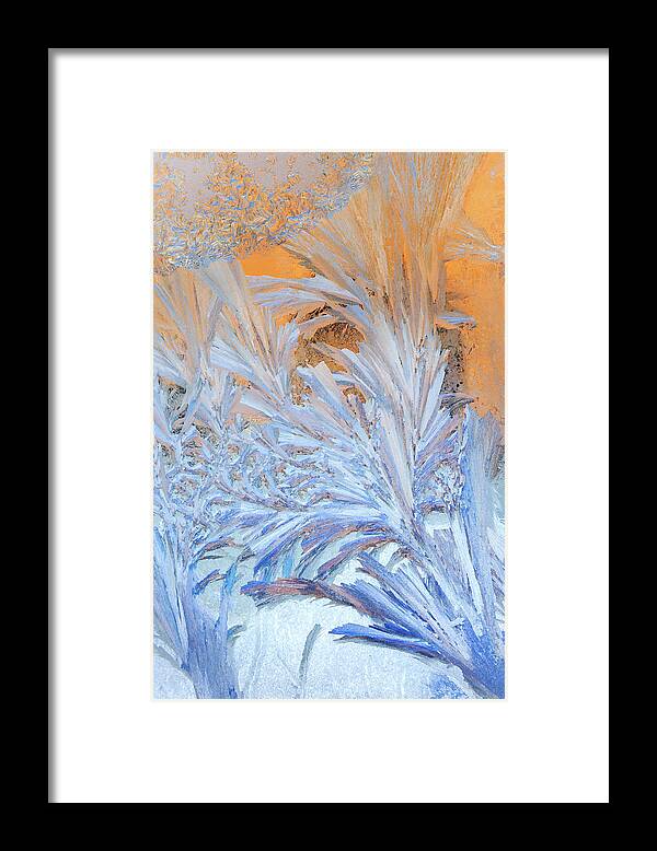 Victor Kovchin Framed Print featuring the photograph Frost Patterns on Window by Victor Kovchin
