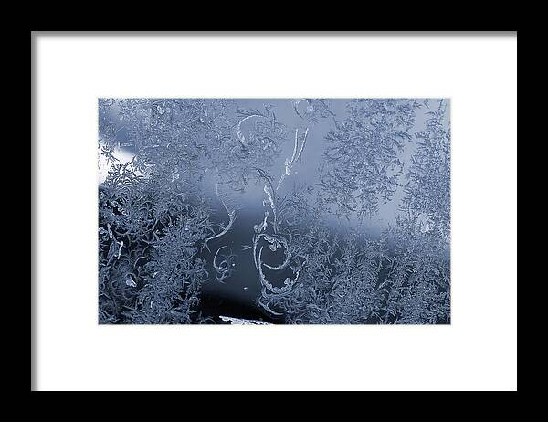 Frost Macro Framed Print featuring the photograph Frost Series 5 by Mike Eingle