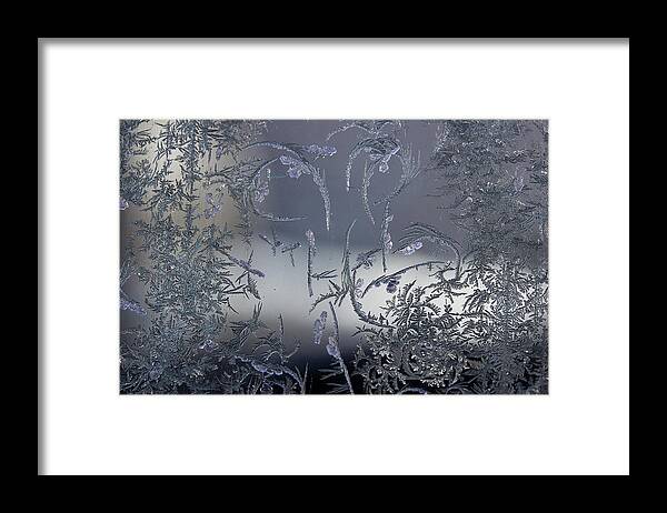 Frost Macro Framed Print featuring the photograph Frost Series 8 by Mike Eingle