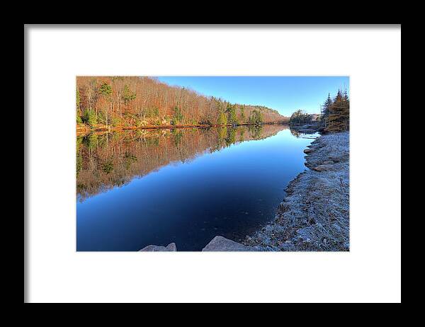 Landscapes Framed Print featuring the photograph Frosty Morning on Bald Mountain Pond by David Patterson