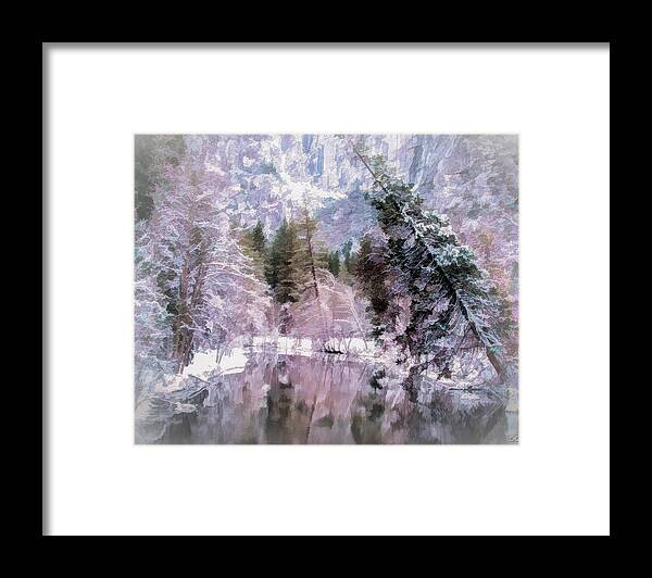 Landscape Framed Print featuring the photograph Frozen in Pink by Susan Eileen Evans