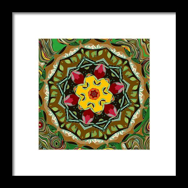 Mandala Framed Print featuring the digital art Fruit and Veggies by Shelley Bain