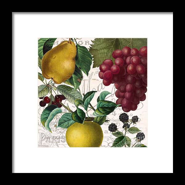 Grapes Framed Print featuring the painting Fruit Bowl II by Mindy Sommers