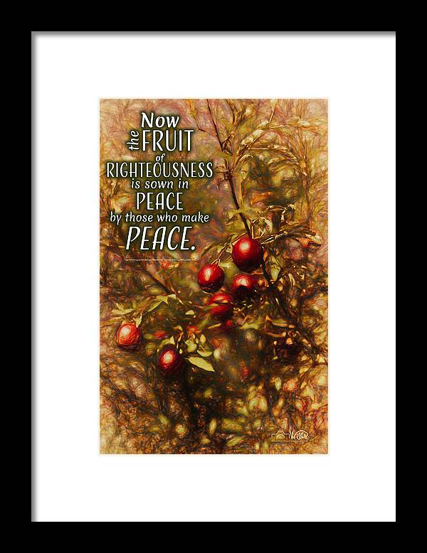 Fall Framed Print featuring the digital art Fruit of Righteousness by Barry Wills