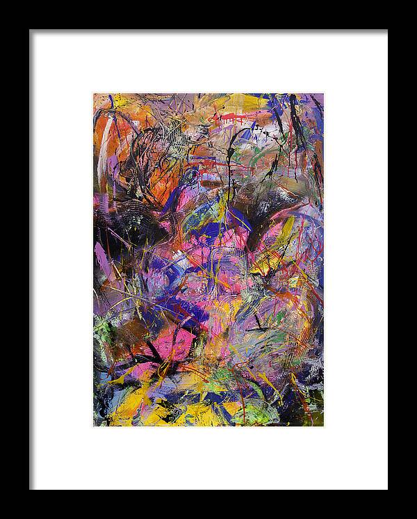Abstract Framed Print featuring the painting Fruit Punch Galactica by Julius Hannah