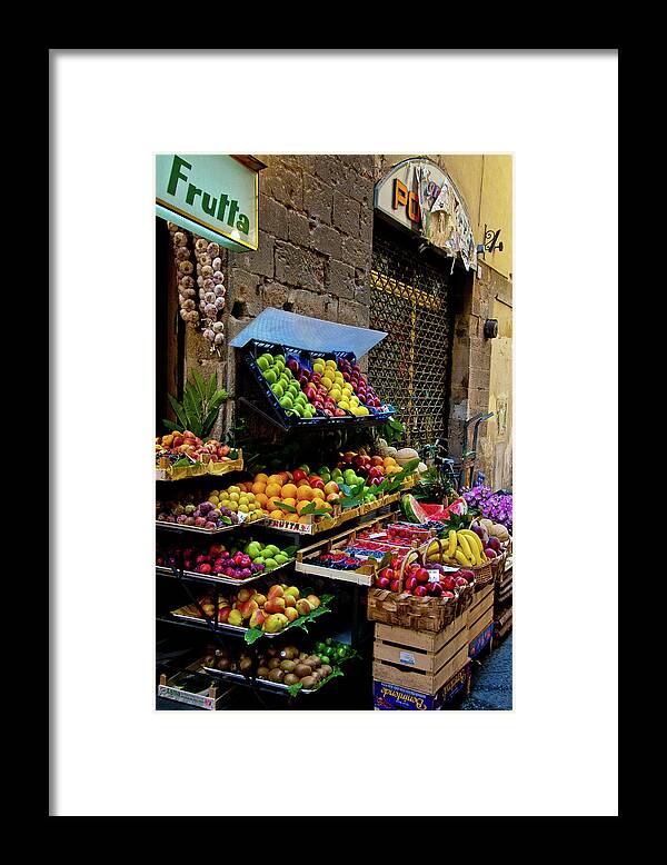 Fruits Photographs Framed Print featuring the photograph Fruit Stand by Harry Spitz