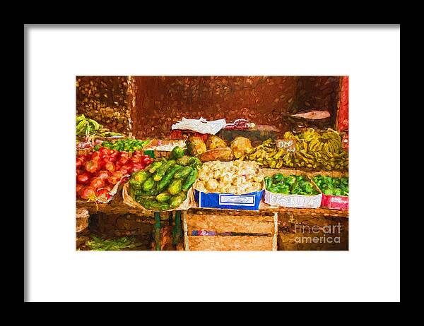 Vegetable Framed Print featuring the photograph Fruits and vegetables by Les Palenik