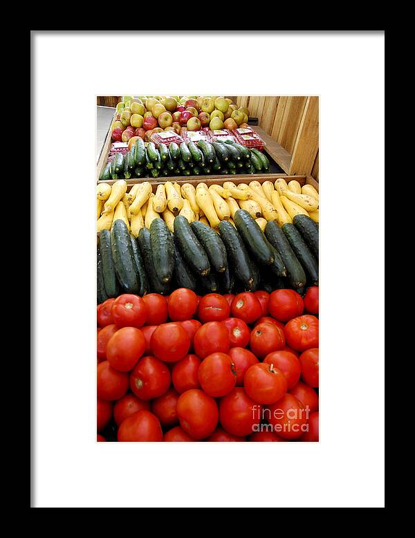 Zucchini Framed Print featuring the photograph Fruits and vegetables on display 1 by Micah May