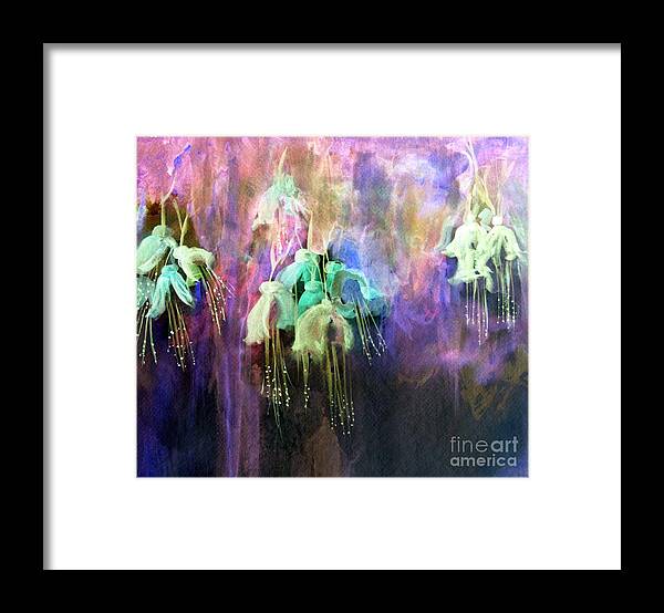 Flowers Framed Print featuring the painting Fuchsia Flowers by Julie Lueders 