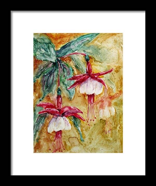 Flowers Framed Print featuring the painting Fuchsia by Suzanne Krueger