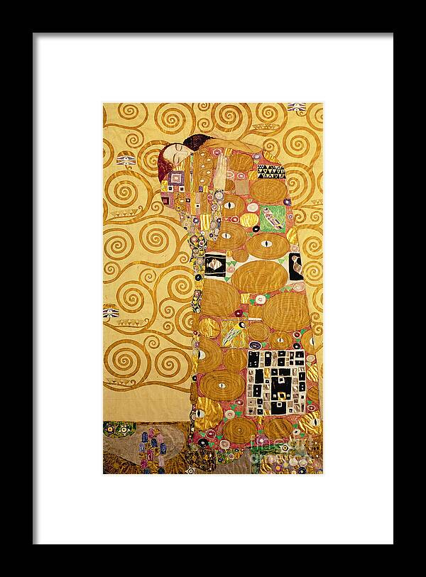 Fulfilment Framed Print featuring the painting Fulfilment Stoclet Frieze by Gustav Klimt