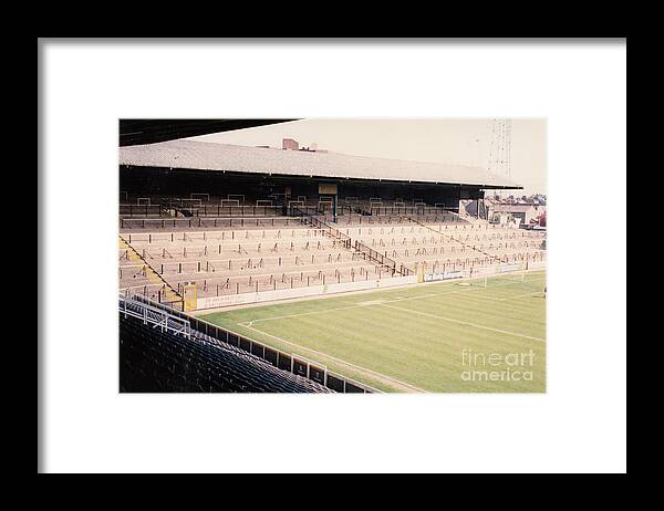 Fulham Framed Print featuring the photograph Fulham - Craven Cottage - North Stand Hammersmith End 1 - April 1991 by Legendary Football Grounds