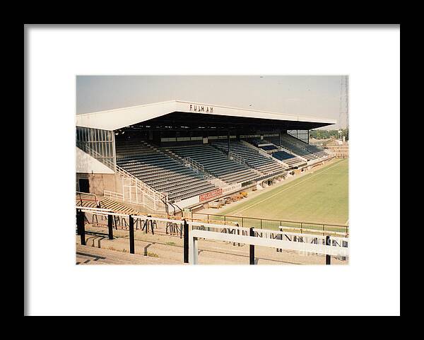 Fulham Framed Print featuring the photograph Fulham - Craven Cottage - Riverside Stand 3 - September 1991 by Legendary Football Grounds