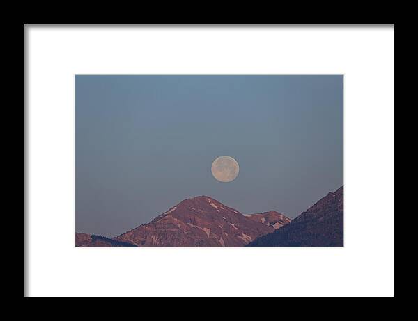 Photosbymch Framed Print featuring the photograph Full Moon over the Tetons by M C Hood