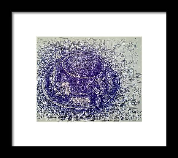 Coffee Framed Print featuring the drawing Full Of Thought by Sukalya Chearanantana