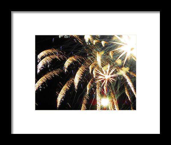 Fireworks Framed Print featuring the photograph Fun with Fireworks 16 by Mary Bedy