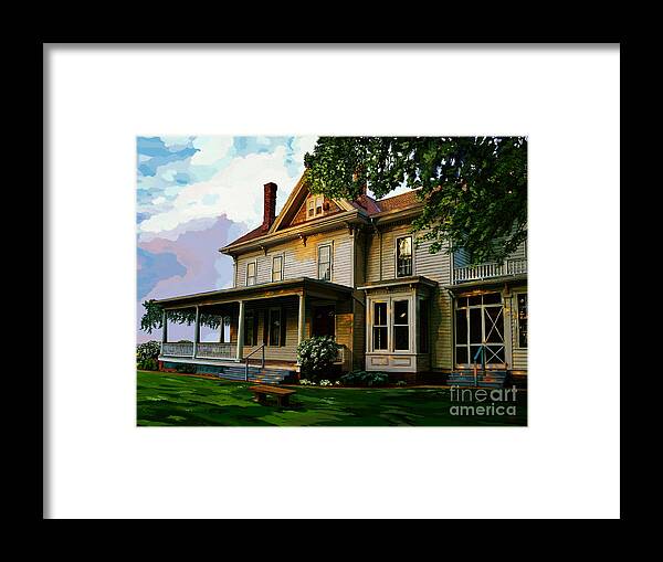 Funk Framed Print featuring the painting Funk Prairie Home at Sunset by Jackie Case