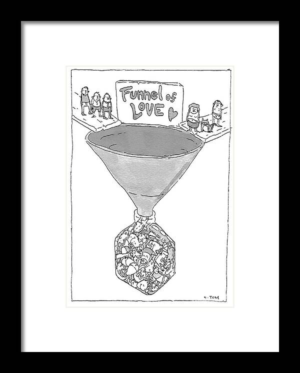 Funnel Of Love Jar Framed Print featuring the drawing Funnel of Love by Colin Tom